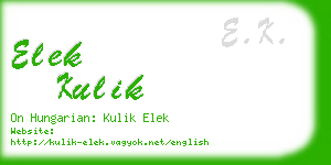 elek kulik business card